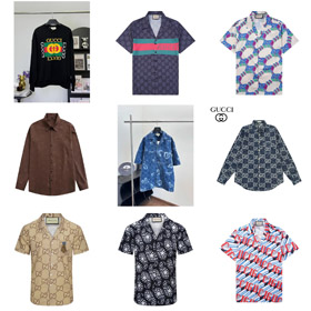 GUCCI printed short-sleeved shirt-5158  