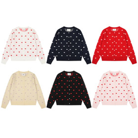 AMIPARIS New Heart Print Jacquard Knit Sweater-6391  